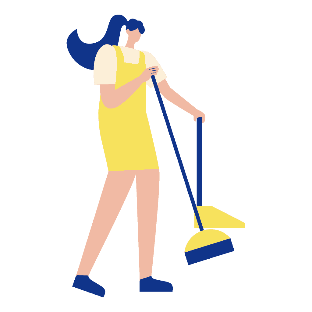 Mujer limpiando con trapeador en un ambiente doméstico.
